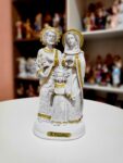 Imagem Sagrada Família ( branca e dourada ) 20cm resina